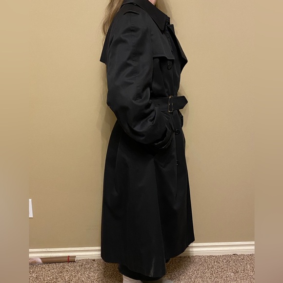 Burberrys Vintage Black 100% Wool Lined Trench Coat - Picture 15 of 15